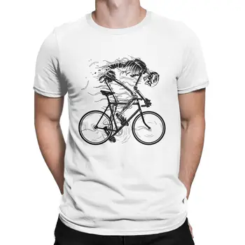 Велосипеден череп е карал като в ада Мъжки дрехи Забавно в памучна тениска с кръгло деколте ризи с къс ръкав дрехи с графичен принтом