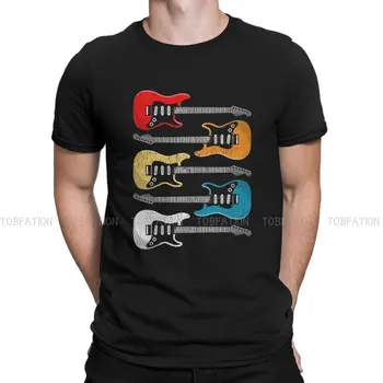 Подарък конкретно за китаристи Модни тениски Guitar Rock Male Harajuku Върховете от чист памук, с кръгло деколте Оверсайз