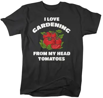 Мъжки забавна тениска за градинарство, риза градинар от тениски My Head Tomatoes, градински ризи