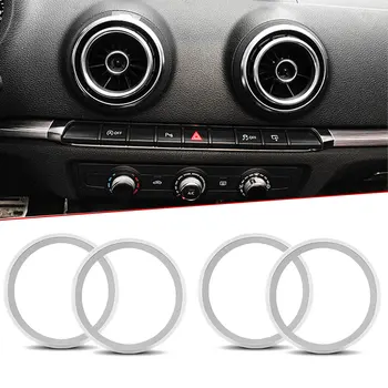 1 комплект Декор на розетка автомобилната климатик, червена/Сребърна рамка, Защитен пръстен за приборного на масата в салона на автомобила, аксесоари за Audi A3 8V