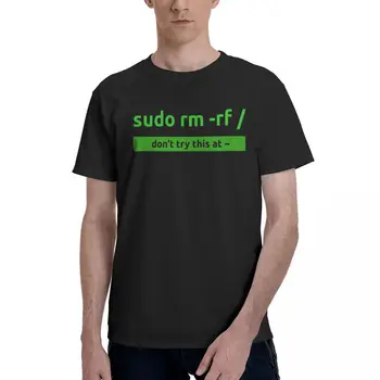 Екипът на програмиране Sudo Мъжки тениски с Високо качество топ y2k Операционна система Linux Tux Penguin Реколта Луксозна Графична тениска