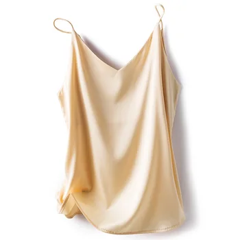 Ayunsue Блузи без ръкави Дамски дрехи 2023 Лятна Мода Корея Секси майк от смес от коприна Ежедневни Дамски блузи Основен жилетка на бретелях
