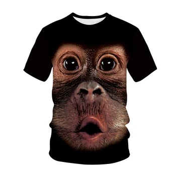 Най-новите Забавни Тениски, Маймуна, Горила 3D Принт Градинска Дрехи на Мъже, Жени Мода Животни Тениска Хип-Хоп Тениска Върховете Облекло