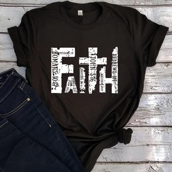 Християнската риза, тениска със стихове от Библията, религиозни тениска, естетична облекло в стил ретро, тениски с образа на християнския кръст