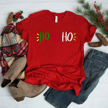 Весела Коледа, дамски тениски с графичен дизайн, памучен эстетичная дрехи с къс ръкав, тениска с образа на Дядо Коледа, върхове с кръгло деколте, Kawaii,