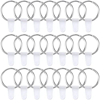 100 Комплекта пръстени за ключове за бродерия, кръгли характеристика на полиграфическото пръстени за ключове, метални ключодържатели за ключове, свързване на детайла за ключодържатели, халки за ключове
