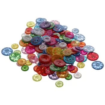 Многоцветни Флорални копчета, Sew-Кръгли копчета, копчета с 2 дупки, Разноцветни Копчета, Сладки Декоративни копчета, украса за дома
