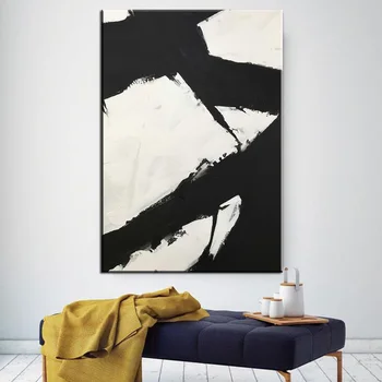 картина върху платно модерен плакат в скандинавски стил, е черно-бяла фотография на растения, много абстрактни стенни щампи за домашен интериор дневна