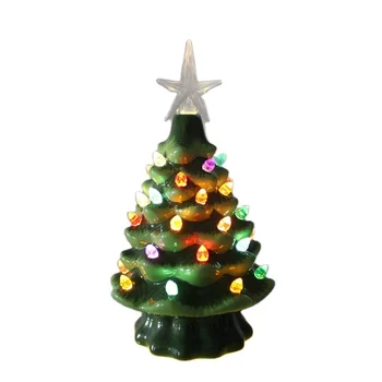 Гореща разпродажба led керамични електрически крушки-миниатюрни фигурки във формата на елхи, подаръци-звездички, многоцветни работи за декорация на дома