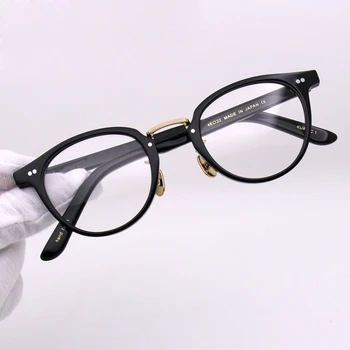 Мъжки рамки за очила KURT Round Acetate Ретро Рамки за Очила Япония Мъжки Рамки За очила По Рецепта на Жените От Късогледство