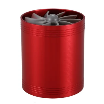 Двухтурбинный турбокомпресор, въздух, газ, вентилатор за икономия на гориво за кола (червен)