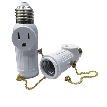 Штепсельная вилица САЩ E26, прикручивающая крушка към адаптер 2 гнезда, на притежателя на светлината, сплитер, прекъсвач на веригата, Адаптер за контакта на основната лампа за дома