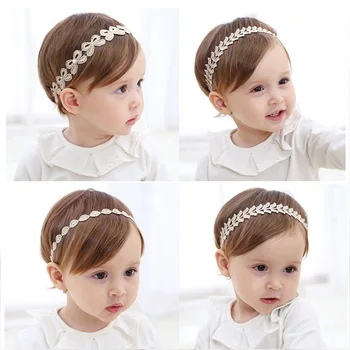 Цветен декор във формата на короната на принцеса, еластични гумени ленти за коса за бебета, бебешки аксесоари, ленти за глава за малки момичета, подпори за фотосесия за рожден Ден