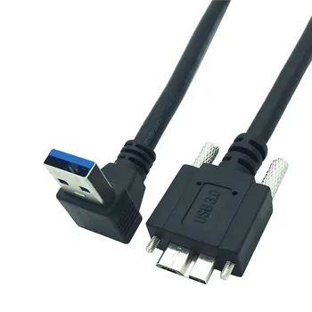 Кабел USB3.0 A от Щепсела до Micro-B USB 3.0, Micro B от Щепсела до A USB Кабел с Наклон Надолу С Винтовым Заключване на Кабел, панел 0,25 м