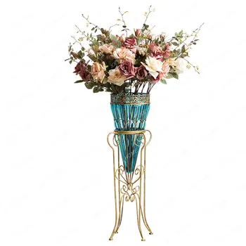 Домашни подови ваза в европейски стил, договореност за всекидневната, Просто украса от прозрачно стъкло, Голямо хидропонно украса