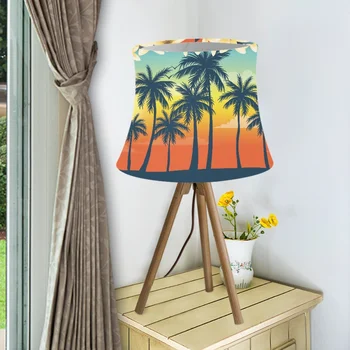 Делото прикроватной лампи с шарките на тропическа кокосовата палма, Лампа за торшера с метална рамка от тел, лесна инсталация, лампа