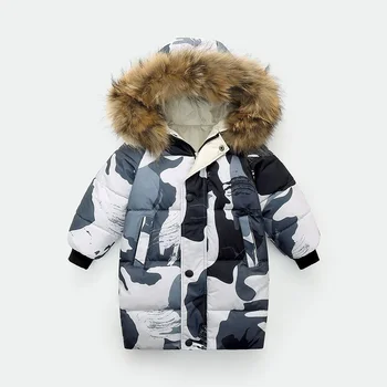 Пуховик за момичета, памучен ветрозащитная на горно облекло 2023 година, класическа топла утепленная зимни ски дрехи големи размери, детски дрехи