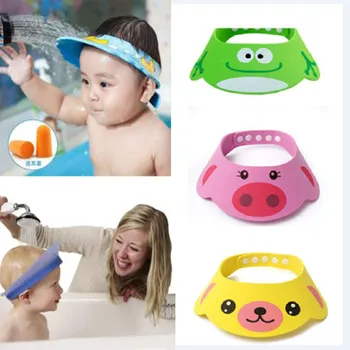 Мека Регулируема детска шапка за душ, сейф шапки за шампоан за къпане, за миене на косата, Защита на ушите, детски шампоан за вана, шапки за къпане