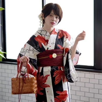 Подобрено рокля кимоно в японски стил, Юката, женски Японското рокля за фестивал на фойерверките, дрехи за снимки при пътуване, кимоно