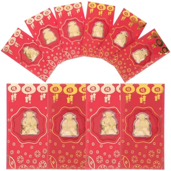 Червен плик Бог на богатството, Пликове за съхранение на пари в Година на Заека в китайски стил, Новост за деца, Традиционни декоративни