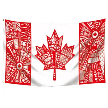 Флаг коренното население на Канада 35x59 Фута Канадски флаг Канада Ден, Градински Знамена Канадския Национален празник Оттичане Двор двоен размер