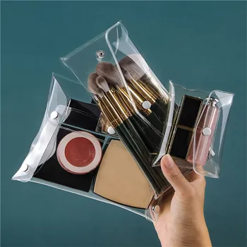 Бистра Косметичка PVC Женски Прозрачни козметични чанти Beauty Case Travel Make Up Organizer За Съхранение на Тоалетни Принадлежности За Баня,