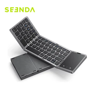 Сгъваема безжична Bluetooth клавиатура Seenda, акумулаторна сгъваеми преносими клавиатура за PC, Mac, смартфони Windows, iOS и Android