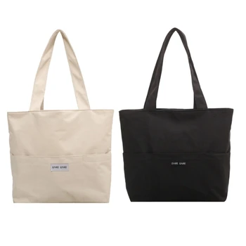 Модерна чанта-тоут X4FF, однотонная пътна чанта за момичета, дамски универсална найлонова чанта за книги