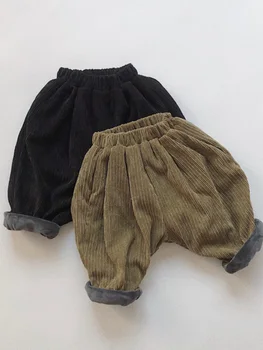 Корейската детски дрехи Есен и зима, вельветовые панталони за мама, топли панталони за момичета и момчета, плътни панталони за момичета