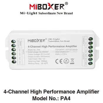 Miboxer PA4 DC12V 24V Макс. 15A 4-Канален 6A/CH-Висока производителност RGB RGBW Led Усилвател Контролер за RGB RGBW led ленти