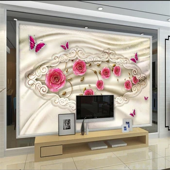 тапети wellyu на поръчка papel de parede 3d Триизмерна луксозен европейски цвете мрамор фон за телевизор на стената behang
