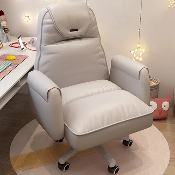 Завъртащо се на мобилния офис стол с кожен подлакътник за работния коляното Луксозен индивидуален дизайн, хубаво стол за прием на гости, офис мебели Meuble