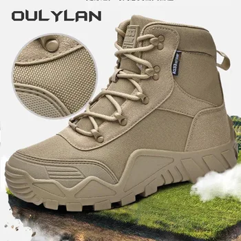 Тактически обувки Мъжки военни туристически ботильоны за тренировки на специални части, dr. непромокаеми обувки в пустинята, мъжки маратонки