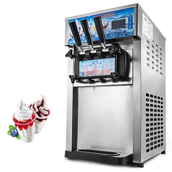 Малка машина за производство на сладолед PBOBP 220V Tricolor Ice Cream Maker Търговско Десктоп оборудване за замразяване сладки оръжие от неръждаема стомана