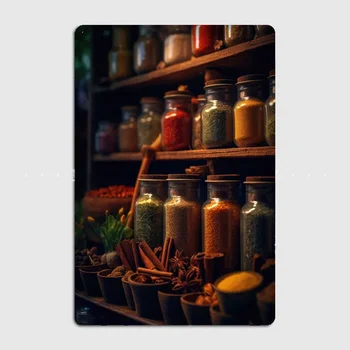Подправки Модерна эстетичная Метални табели с постером хранене Декорация за стая или бар