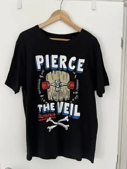 Pierce The Veil Калифорния Черна Тениска Crossbones За Скейтборд Рок-група L Large