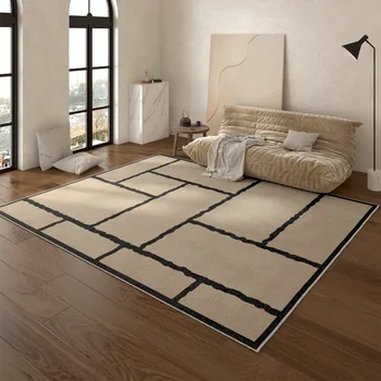Луксозен килим за дневна в ретро стил Геометрични постелки за спални Домашен Моющийся подложка за пода Пухкави Мека плюшена подложка за гардероб