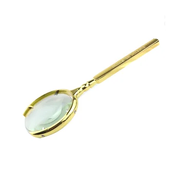 10-кратна реколта лупа за четене, ръчна лупа с оптично стъкло, увеличительная стъклена леща Magnifie, златни