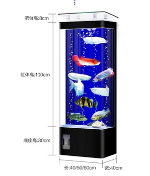 Открит Вертикален аквариум с рибки Интелигентен Вграден аквариум за горещо огъване без замяна