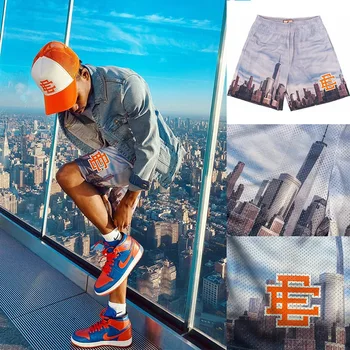 Y2k 2023 Нови летни мъжки къси панталони Градинска ежедневни облекла за фитнес в стил хип-хоп, мрежести модни шорти с 3D-печат от полиестер оверсайз