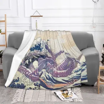Голямо Одеяло Ultros Off Kanagawa Отвътре Със Зимни Рисувани Японското Изкуство Джобно Лесно Пледовое Одеало за Домашен Офис