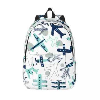 Училищен раница, ученическа раница, детска раница с изображение на самолета, чанта за лаптоп, училищен раница