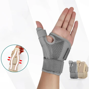 Регулируема шина за палеца, превръзка за подкрепа на китките си, когато тендините, артрит, Дишащ протектор за палеца, подходяща за дясна и лява ръка