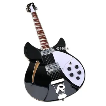 Електрическа китара Spot 360 с 6 струни, боядисани с черна боя с отвор F и моста R, на специални пощенски разходи
