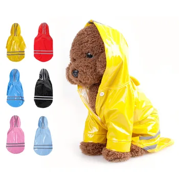 Дъждобран за малко куче от изкуствена кожа, светоотражающая водоустойчив дрехи, анцуг с качулка, Дождевики за малки до средни кучета, Плюшени Чихуахуа