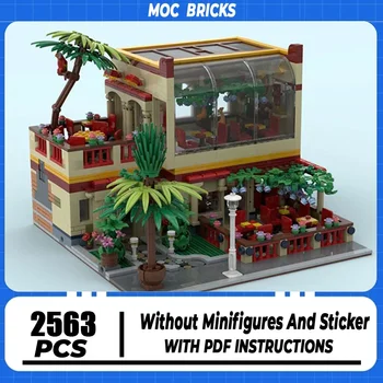 Градивен елемент на Moc Breezway cafe Model Technology Brick за Сглобяване, със собствените си ръце Модулна играчка с изглед към улицата в града за празника подарък