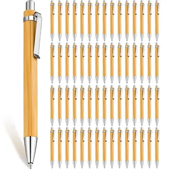 Химикалка химикалка от бамбуково дърво 30шт, Бамбук писалка с връх 1.0 mm, Офис-Канцеларски материали, Ученически принадлежности, химикалки за бизнес-подпис