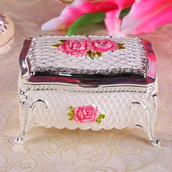 Европейската творческа ковчег за бижута с рози, сватбена опаковка, Кутия за съхранение, декоративен подарък, Ново занаят