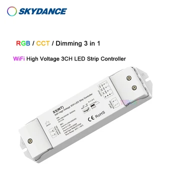 Sasha APP RGB / CCT / Изгаряне 3 в 1 WiFi високо напрежение 3-канален led контролер 110-220v Ac 2,4 Грама цветен /RGB /одноцветный led димер