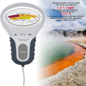 Портативен тестер за качеството на водите 2 в 1 за тестване на нивата на PH и хлор в басейна, СПА аквариум, метър вода CL2, измерительном изпитателен устройство